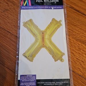 Gold Foil Balloon - Letter X, NWT